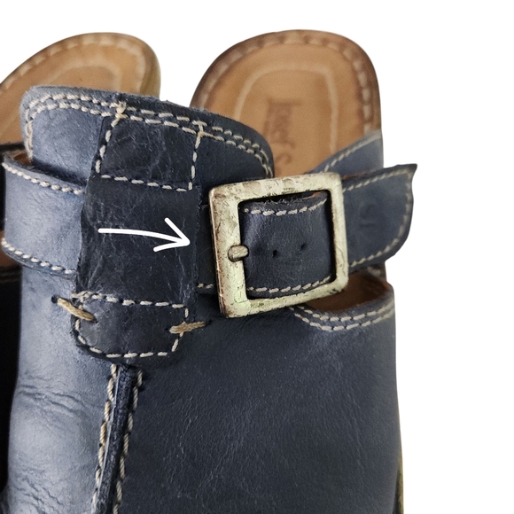 JOSEF SEIBEL Leather Buckle Clogs navy blue EU 37 (approx. US women's 6.5–7) - Picture 8 of 11